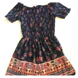 Off shoulder Navy/floral Romper